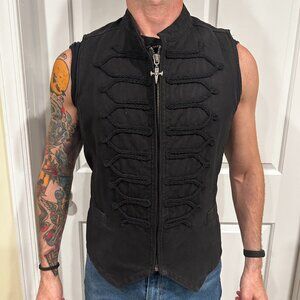 Tripp NYC Black Marching Band Vest Goth Punk
